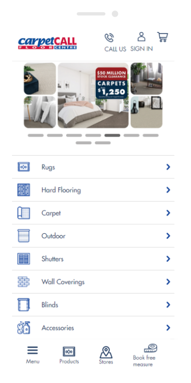 carpetcall desktop screen
