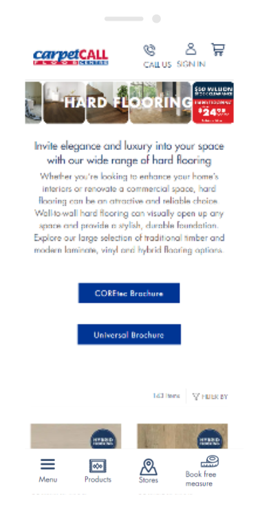 carpetcall desktop screen