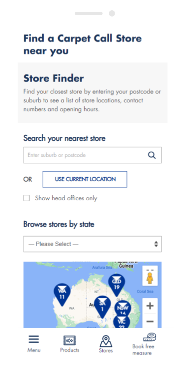 carpetcall desktop screen