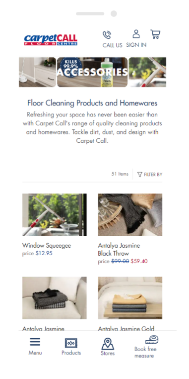 carpetcall desktop screen