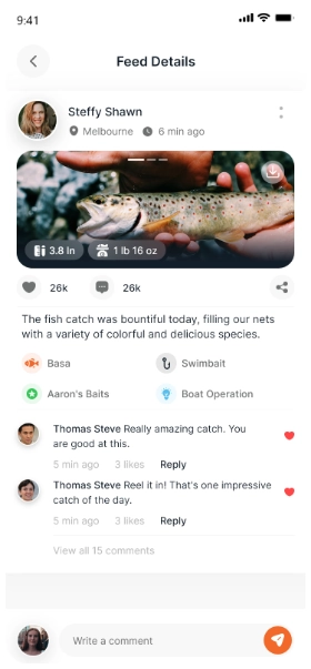 fishing feed details