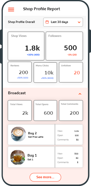 hop merchant app screen
