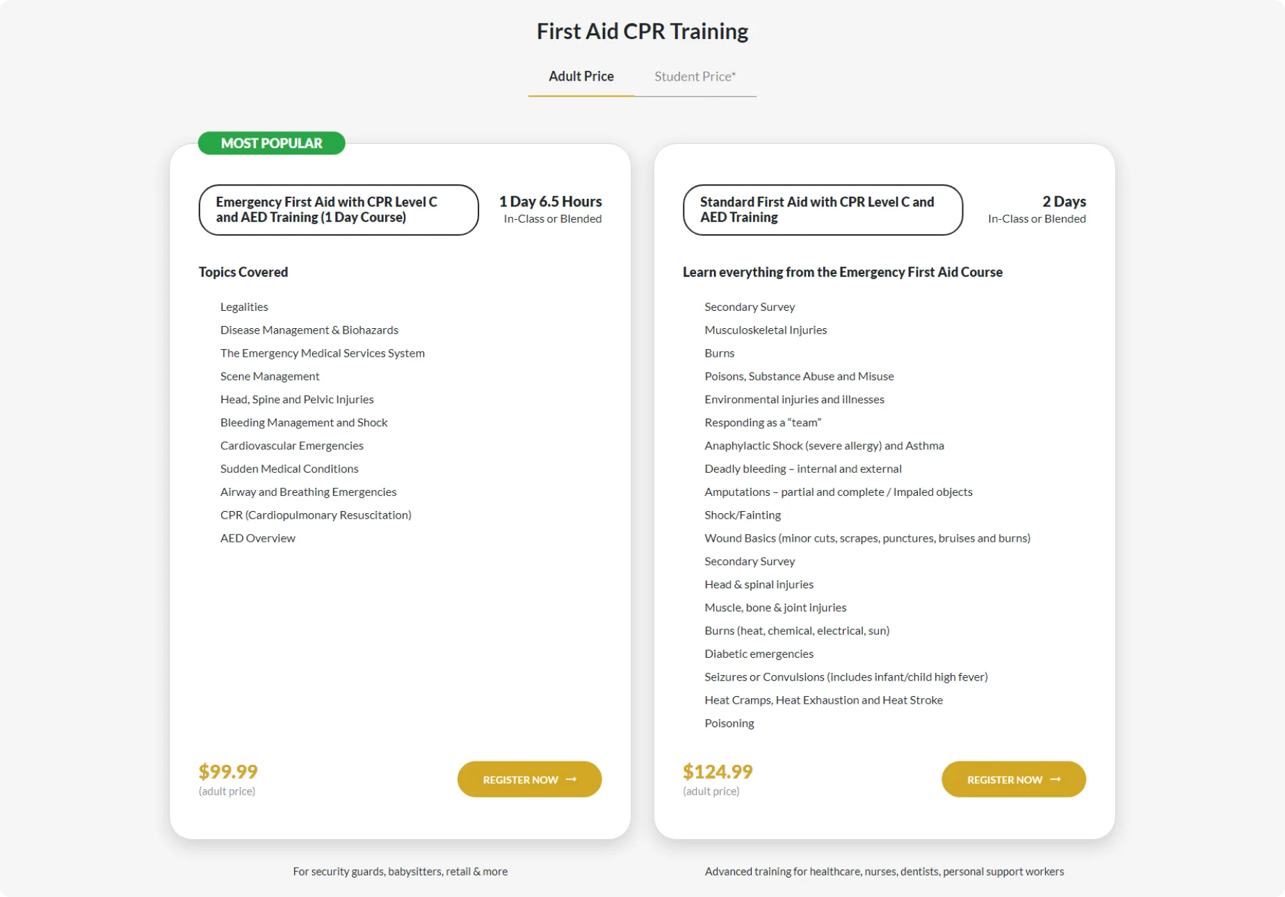 First Aid CPR Training